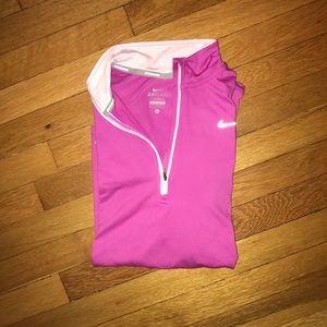 NIKE WOMENS DRI FIT QUARTER ZIP RUNNING JACKET
